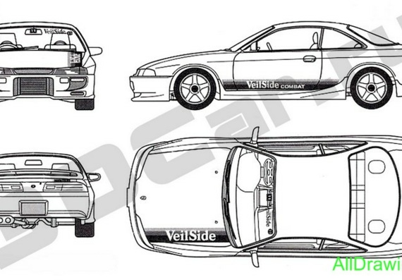 Nissan Silvia S14 (Nissan Sylvia C14) - drawings (drawings) of the car